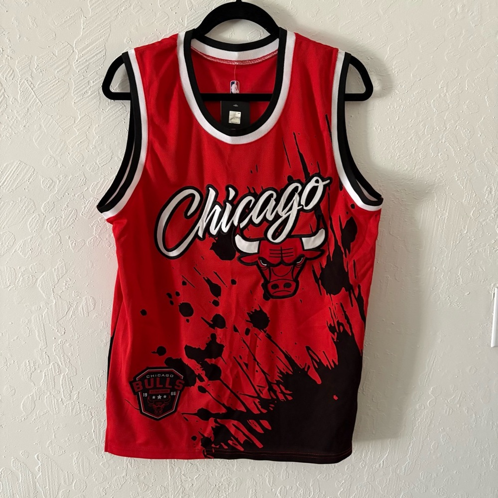NEW Chicago Bulls Commemorative‎ Tank Jersey 1966 Small Embroidered Patches Logo